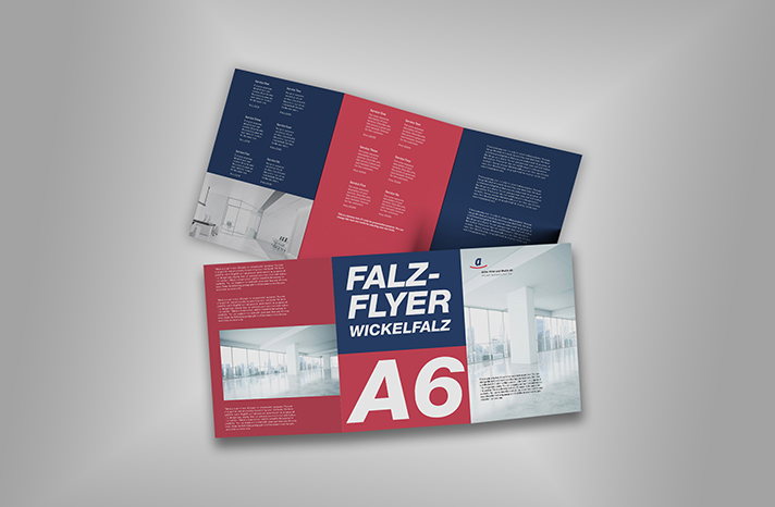 Falzflyer mit Wickelfalz A6 hoch (Offset)