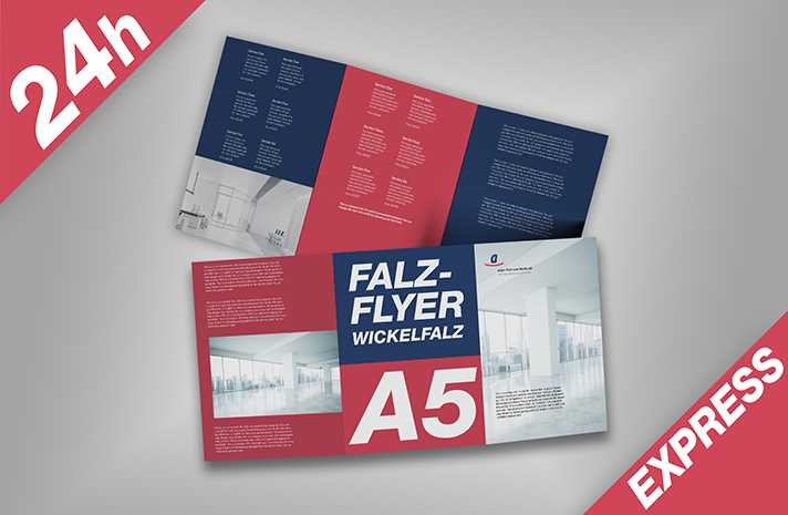 Falzflyer mit Wickelfalz A5 hoch (Express)