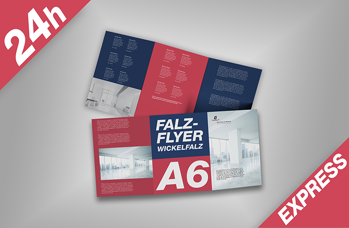 Falzflyer mit Wickelfalz A6 hoch (Express)